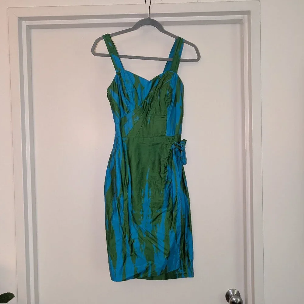1950s True vintage Ruby of Miami green and blue party dress - Picture 3 of 13